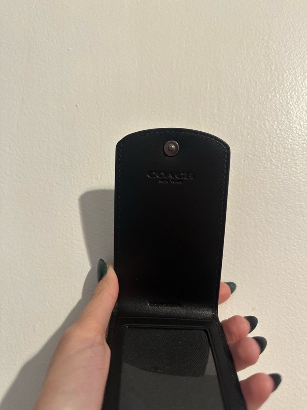 Coach Black Signature Leather Luggage Tag - Picture 3 of 4